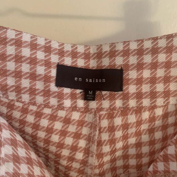 En Saison High Waisted Gingham Slit Trouser Pant - Picture 11 of 14